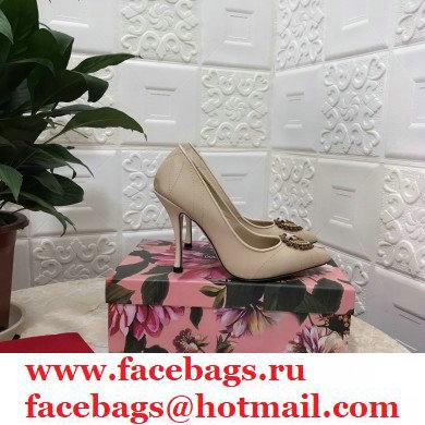 Dolce  &  Gabbana Heel 10.5cm Quilted Leather Devotion Pumps Beige 2021